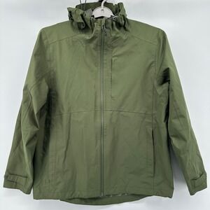 SWISS TECH Green Full Zip Outdoor Rain Jacket Hoodie‎ Lightweight Men's Medium